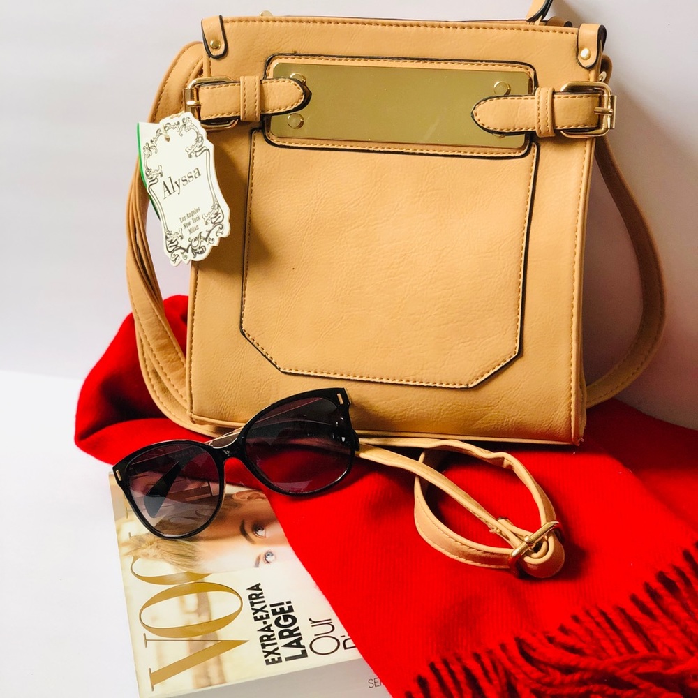 Alyssa Vegan Cream with gold trim Bag shoulder bag